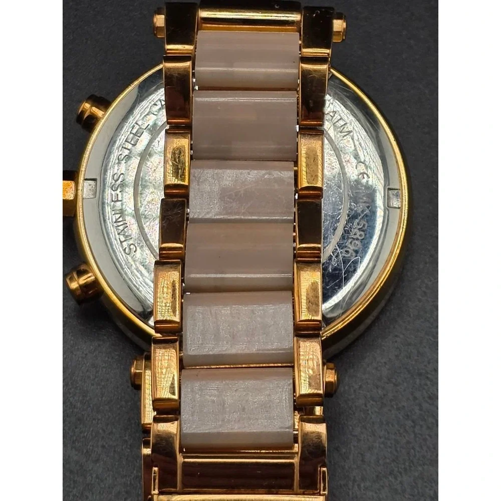 Michael Kors MK-5896‎ Parker Rose Gold Tone Blush Acetate Watch 051/012